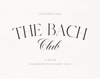The Bach Club Font, Wedding Fonts, Bachelorette Fonts, Cursive Fonts, Signature Fonts, Fonts for Cricut, Procreate Font, Canva Font.