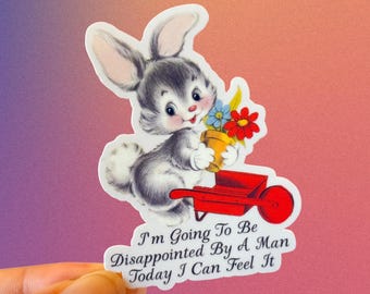 I'm Going To Be Disappointed By A Man Today Sticker, Funny Sticker, Vinyl Sticker, Vintage Sticker, Kitschy Vintage, Aesthetic Sticker.