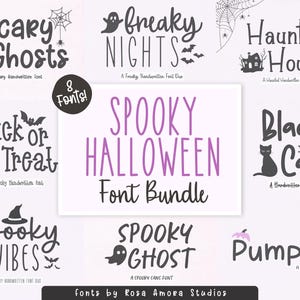 Halloween Font Bundle, Halloween Fonts, Font Bundle, Spooky Font, Ghost Font, Witch Font, Fonts for Cricut, Procreate Font, Canva Font.