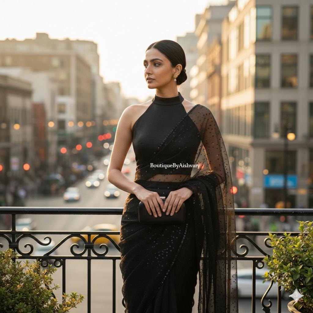 Handmade Black Halter Neck Saree Blouse, Dupioni Silk Crop Top - Etsy