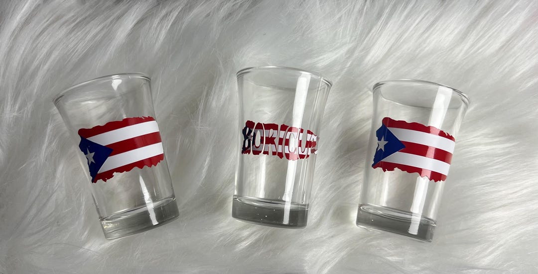 Puerto Rico Rocks Glasses Puero Rico Shot Glasses Set, Puerto Rican Boricua Shot Glasses - Etsy