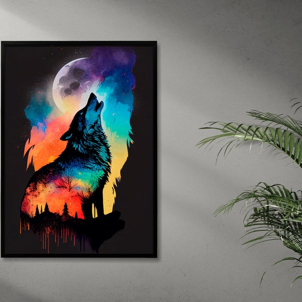 Wolf Howling at Moon - Etsy