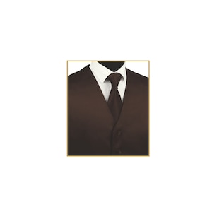 New Men&#39;s Tuxedo Vest Waistcoat and Necktie Brown regular fit wedding formal occasion