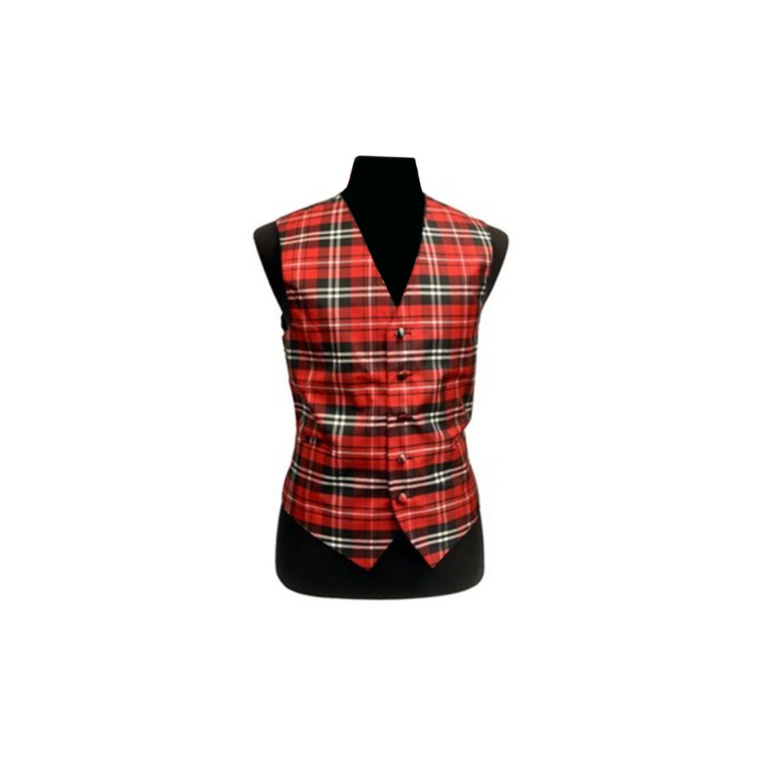 New Men's Tuxedo Vest Waistcoat Only Red Plaids & Checkers Regular Fit