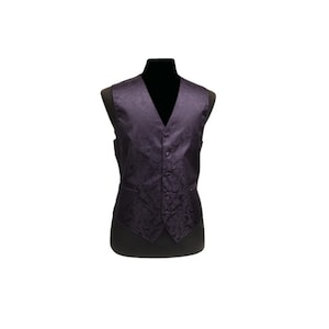 New Men&#39;s Tuxedo Vest Waistcoat Grape Dark Purple Paisley regular fit wedding formal occasion