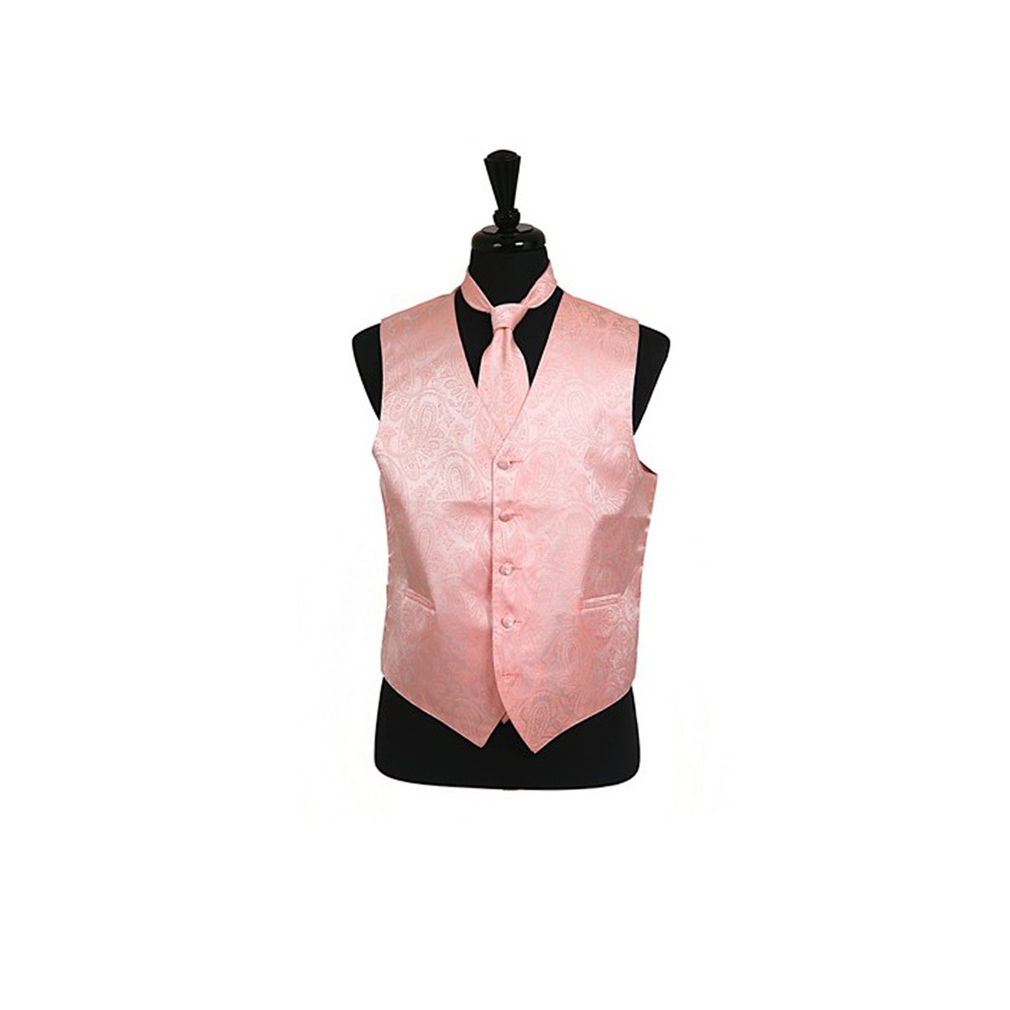 peach vest and tie