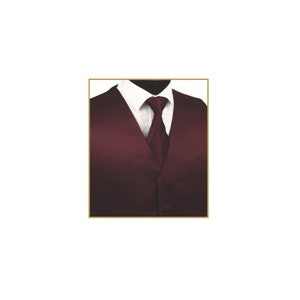 New Men&#39;s Tuxedo Vest Waistcoat and Necktie Burgundy regular fit wedding formal occasion