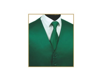Nieuw smokingvest voor heren, gilet en stropdas, smaragdgroen, normale pasvorm, formele gelegenheid voor bruiloften