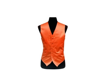 New Men's Tuxedo Vest Waistcoat only Orange regular fit wedding formal occasion