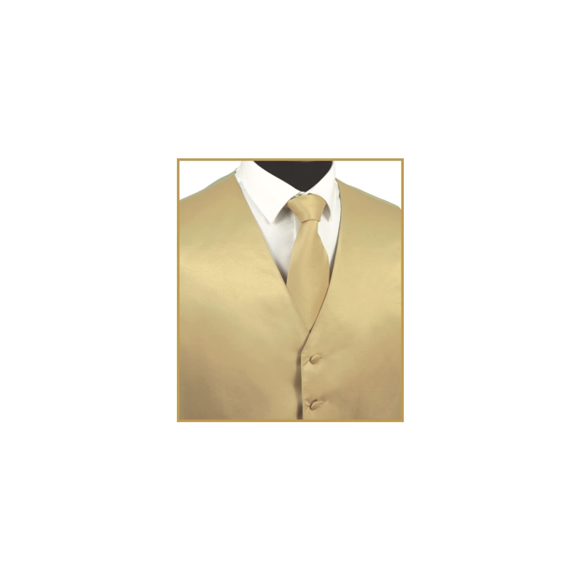 slim fit dress slacks Cardi New Gold Striped Satin Tuxedo Vest 5XL main image 0