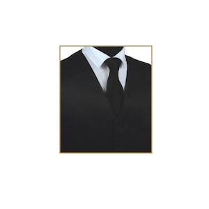 New Men&#39;s Tuxedo Vest Waistcoat and Necktie Black regular fit wedding formal occasion