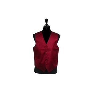 New Men&#39;s Tuxedo Vest Waistcoat Burgundy Paisley regular fit wedding formal occasion