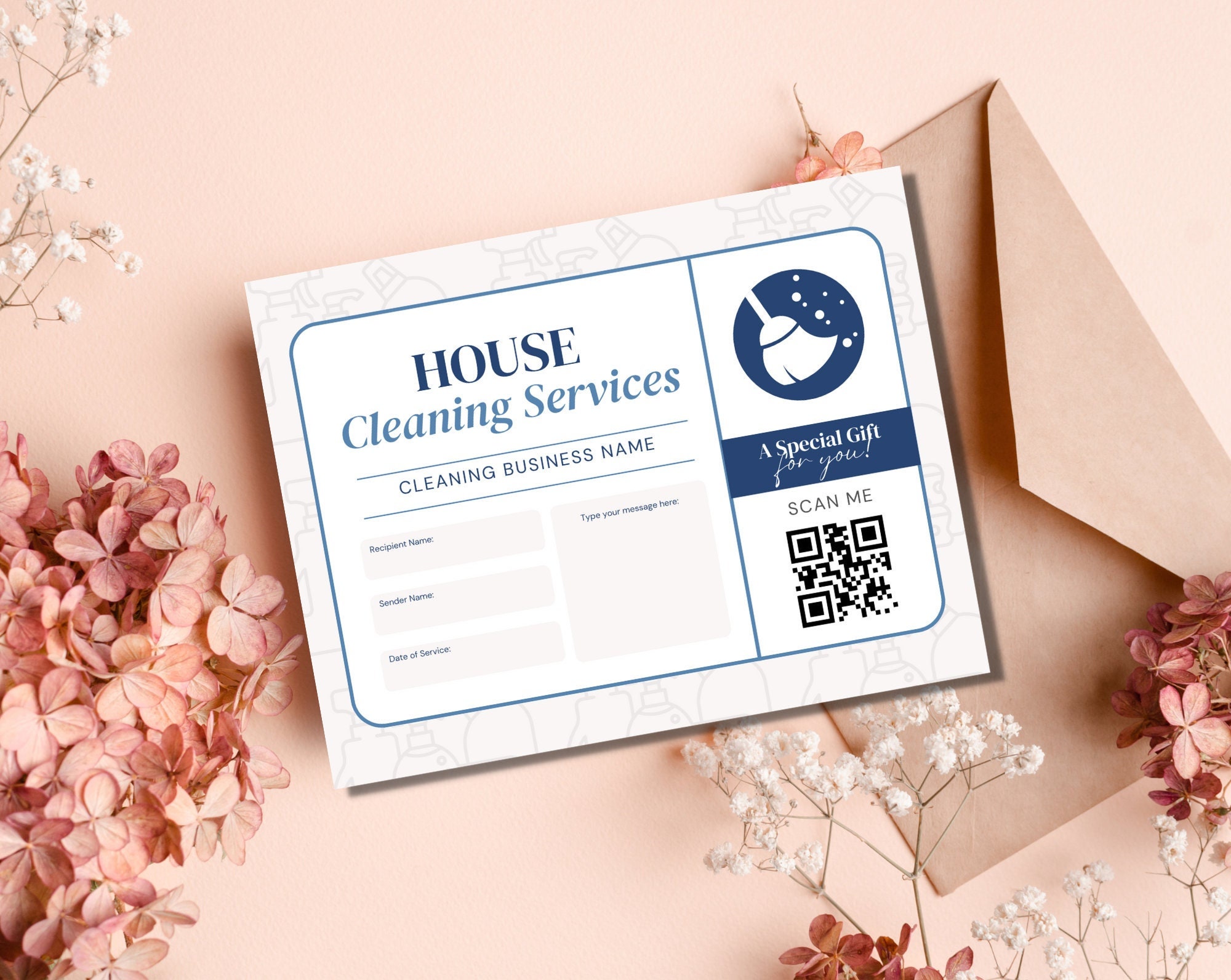 House Cleaning Service Gift Card House Cleaning Gift Card House