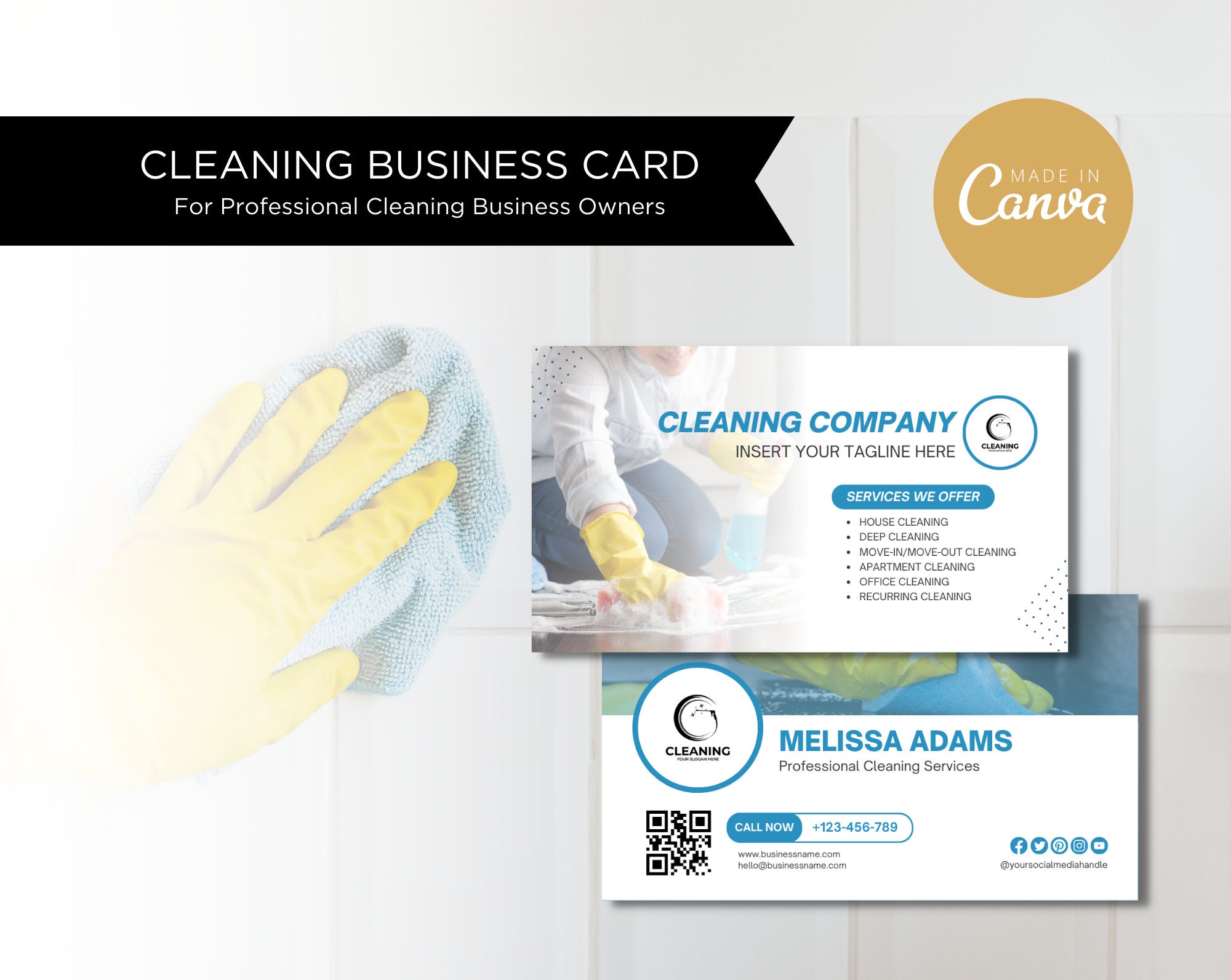 Cleaning Lady Business Card Template Office Cleaning Business Cards