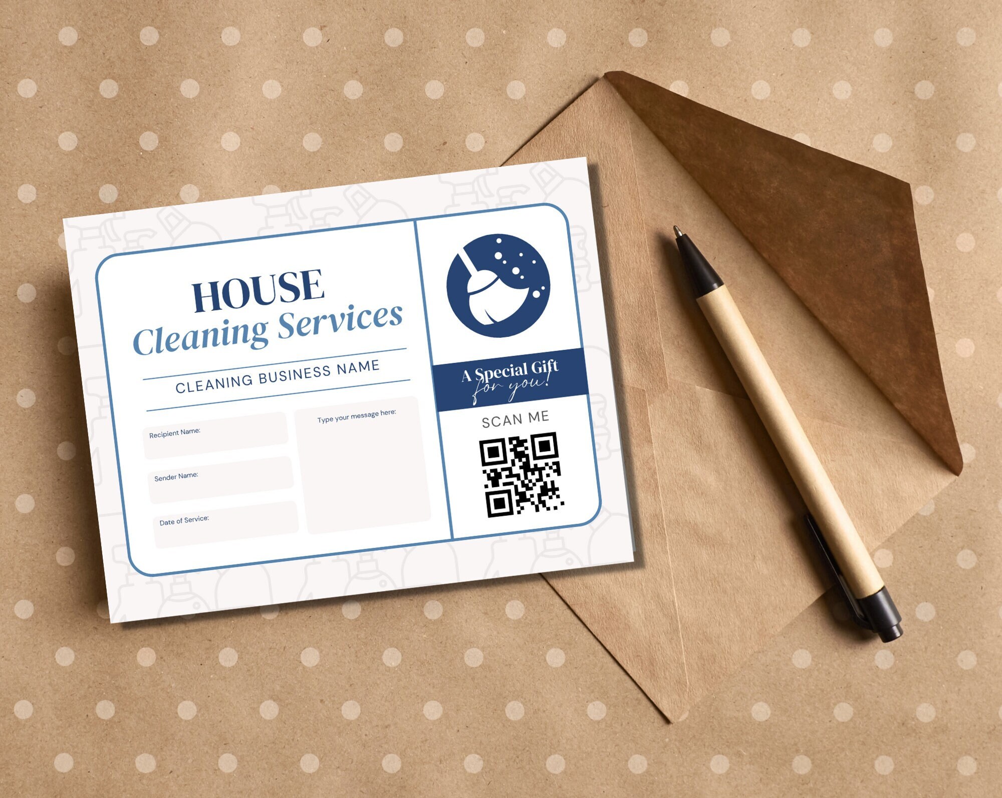 House Cleaning Service Gift Card House Cleaning Gift Card House