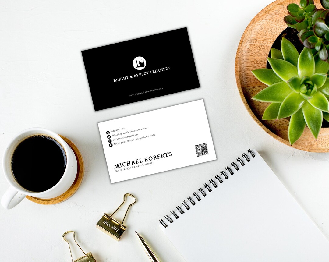 Home Cleaning Service Business Card Residential Cleaning Etsy