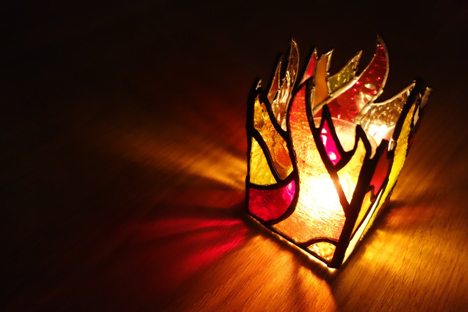 Fire Flame Stained Glass Candle Holder PATTERN Etsy