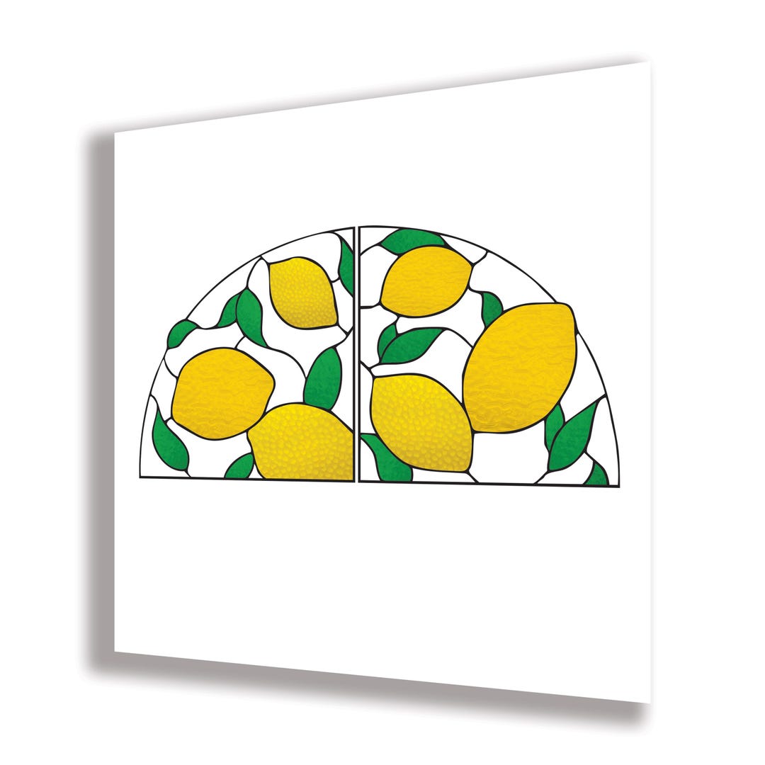 パターン - ステンドグラスのレモンブックエンド、コーナーパネル