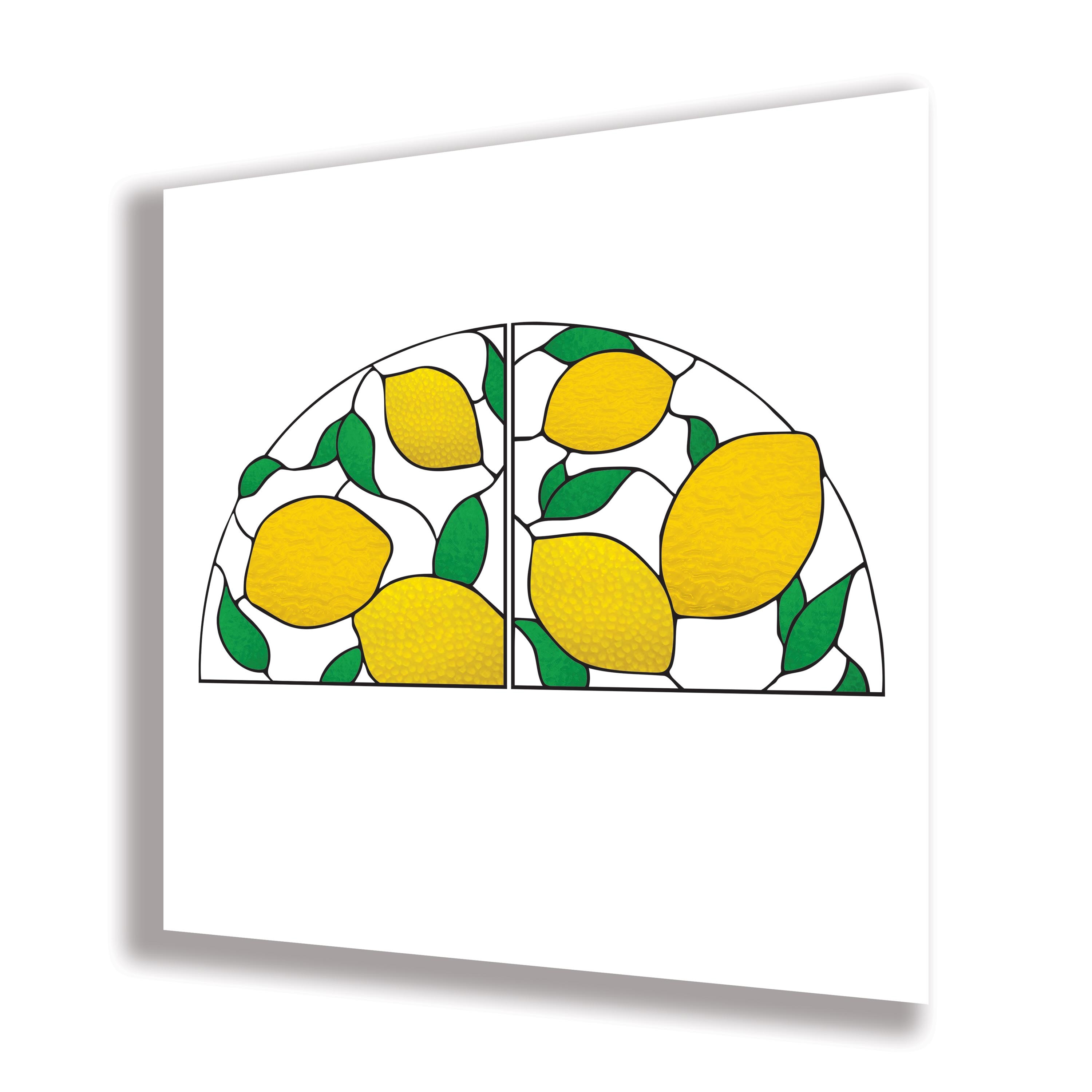 パターン - ステンドグラスのレモンブックエンド、コーナーパネル