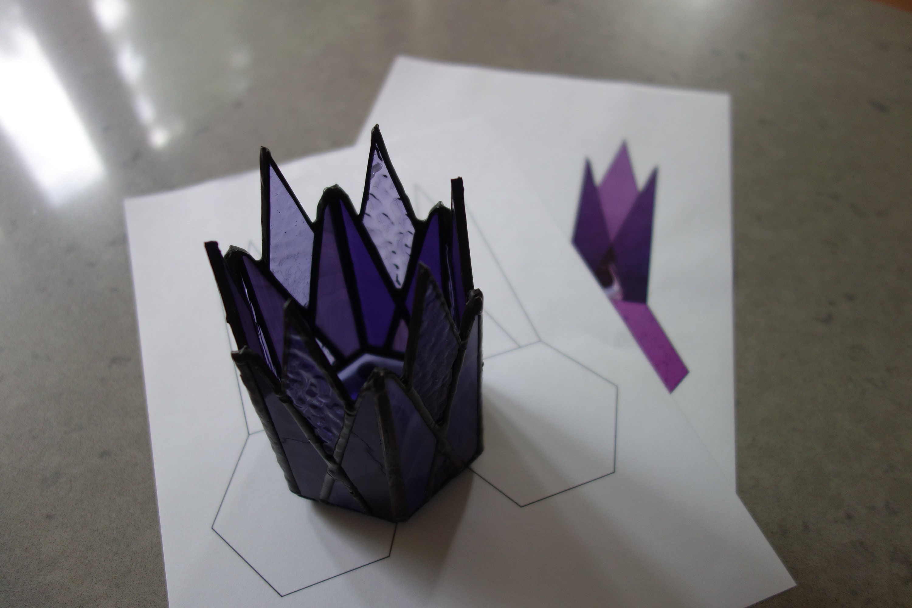 Magical Stained Glass Candle Holder PATTERN, Digital Download, PDF File