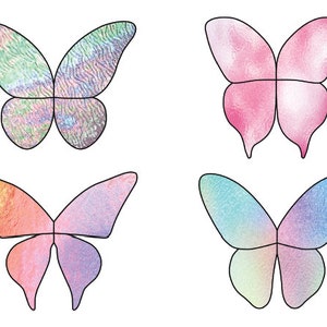 Simple Butterflies 4 Pack Stained Glass Sun Catcher PATTERN, Digital Download, PDF file, Stained Glass Suncatcher