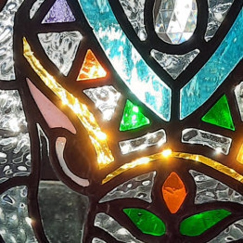 パターン - ステンドグラスのレモンブックエンド、コーナーパネル