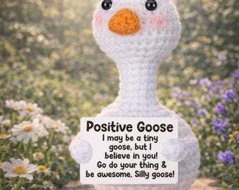 Positive Goose Crochet Motivational Plush | “Silly Goose” Encouragement Gift
