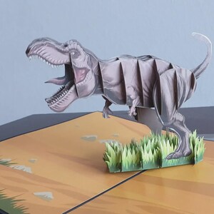 3D Pop Up Karte Dinosaurier Tyranosaurus Rex T-Rex