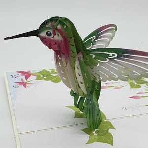 3D Pop Up Karte Kolibri Geburtstagskarte