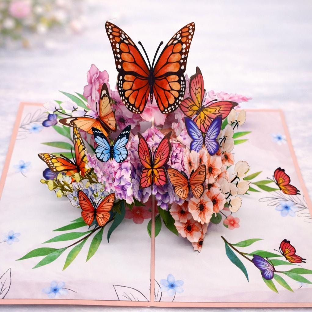 Margherita con carta pop-up farfalla