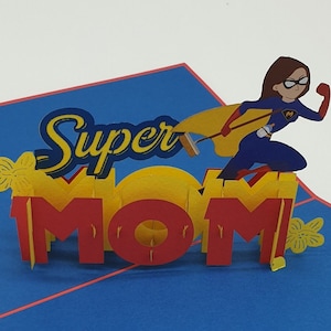 3D Pop Up Muttertagskarte Geburtstagskarte Super Mom