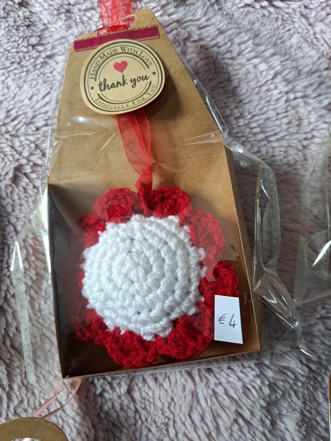 Scented Car Rear View Mirror Hanger, Crochet Flowers and Smiley Faces