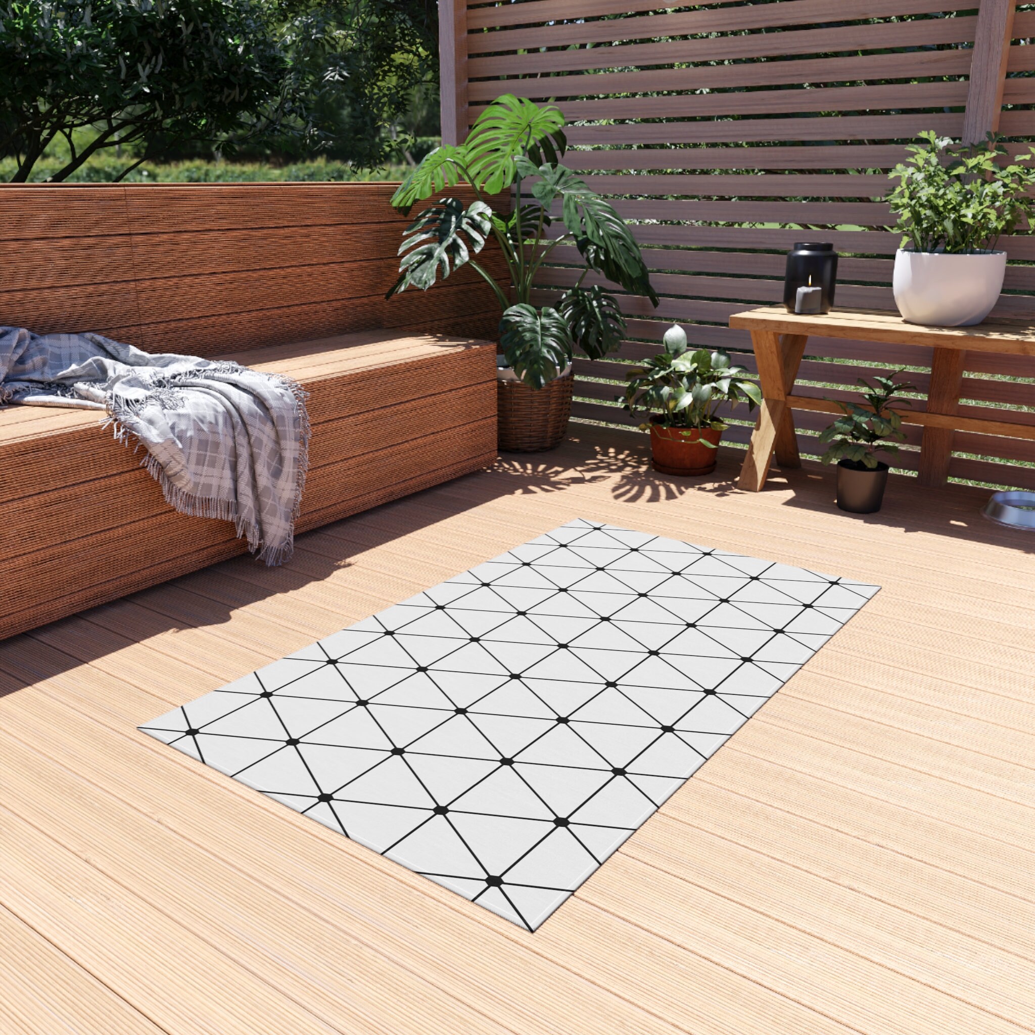 Outdoor Rug for Patio Poolside Area Rug Easy to Clean Rug Weather