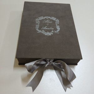 Gray Brass Silver Invitation Box