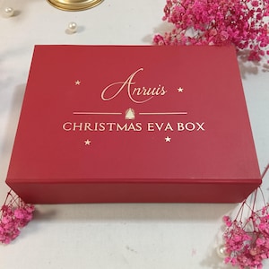 Caja de regalo plegable magnética de 25,4 x 18,8 x 6,35 cm, color rojo, rígida, para empresa, de lujo.