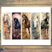 Floral Horse Printable Bookmarks Floral Artwork Horse Bookmark PNG PDF ...