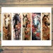 Floral Horse Printable Bookmarks Floral Artwork Horse Bookmark PNG PDF ...