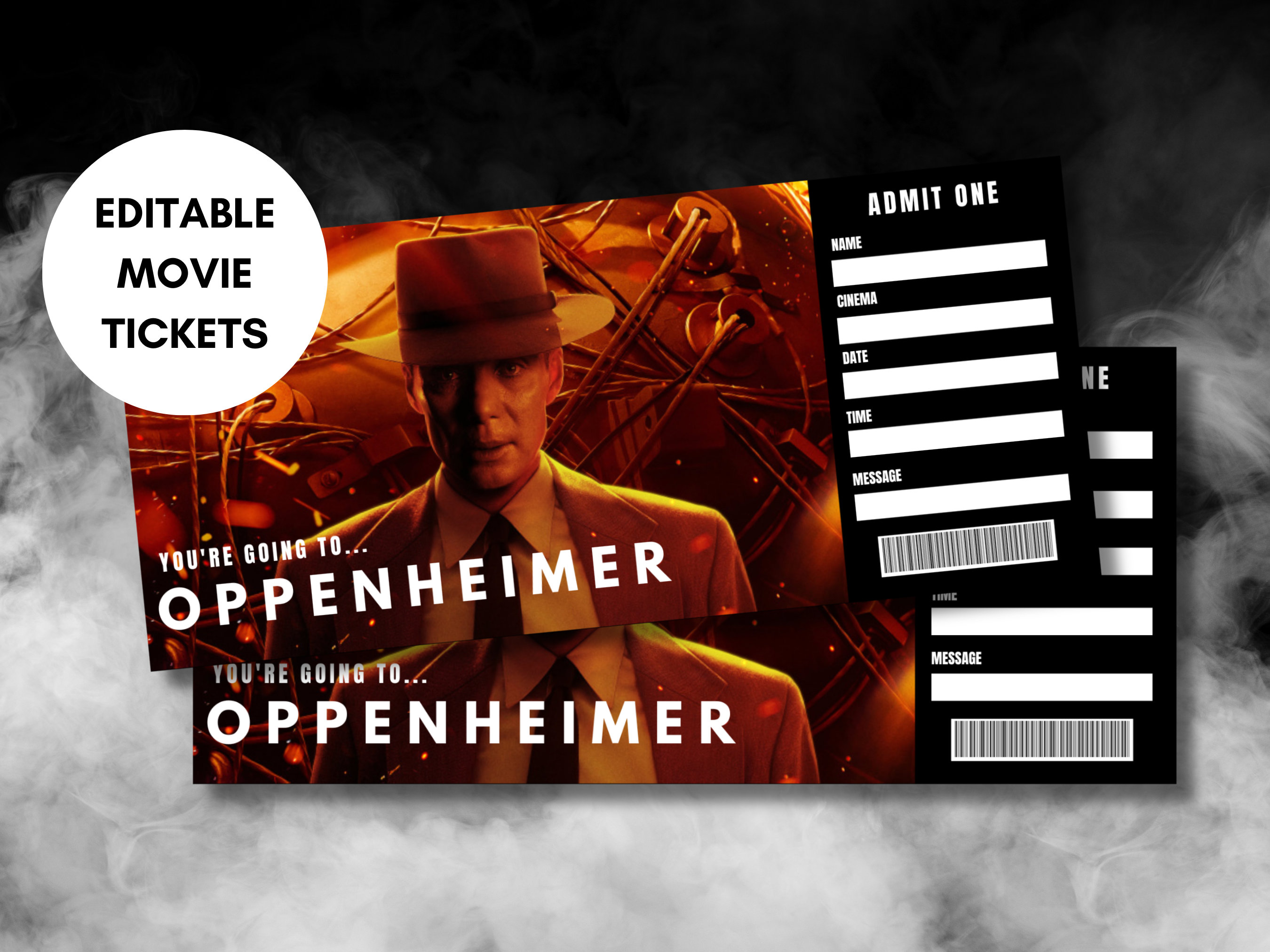 Oppenheimer Movie Ticket Oppenheimer Merch Oppenheimer Etsy Australia