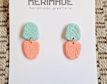 Dual tone clay earrings