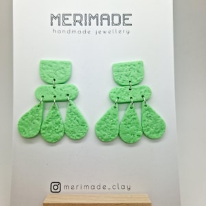 Cute green pattern earrings