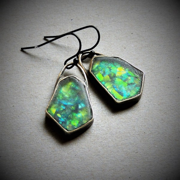 Shimmering Beach Glass Earrings