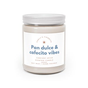 Pan Dulce & Cafecito Vibes Candle, Hispanic Inspired Candle | Mexican Funny Candle | Comfort Spice Scent | Hand-Poured Soy Wax
