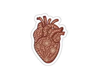 Talavera Anatomical Heart Sticker | Corazón Mexicano Folk Art | Mexican Tile Style Decal | Cultural Heart Vinyl for Laptop & Water Bottle