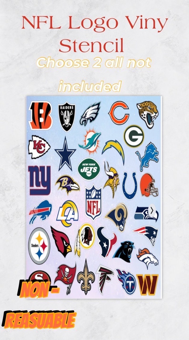 NFL Logo Vinyl Stencil Etsy
