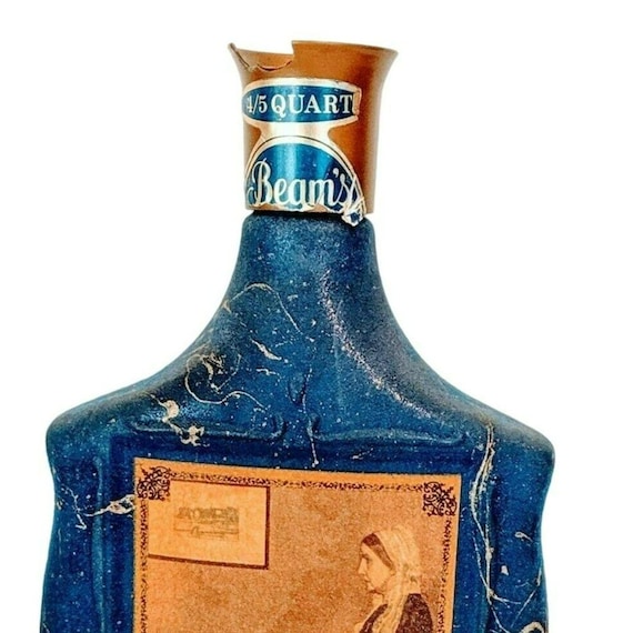 Vintage Jim Beam Whiskey 1968 Blue Whistlers Mother Empty Decanter