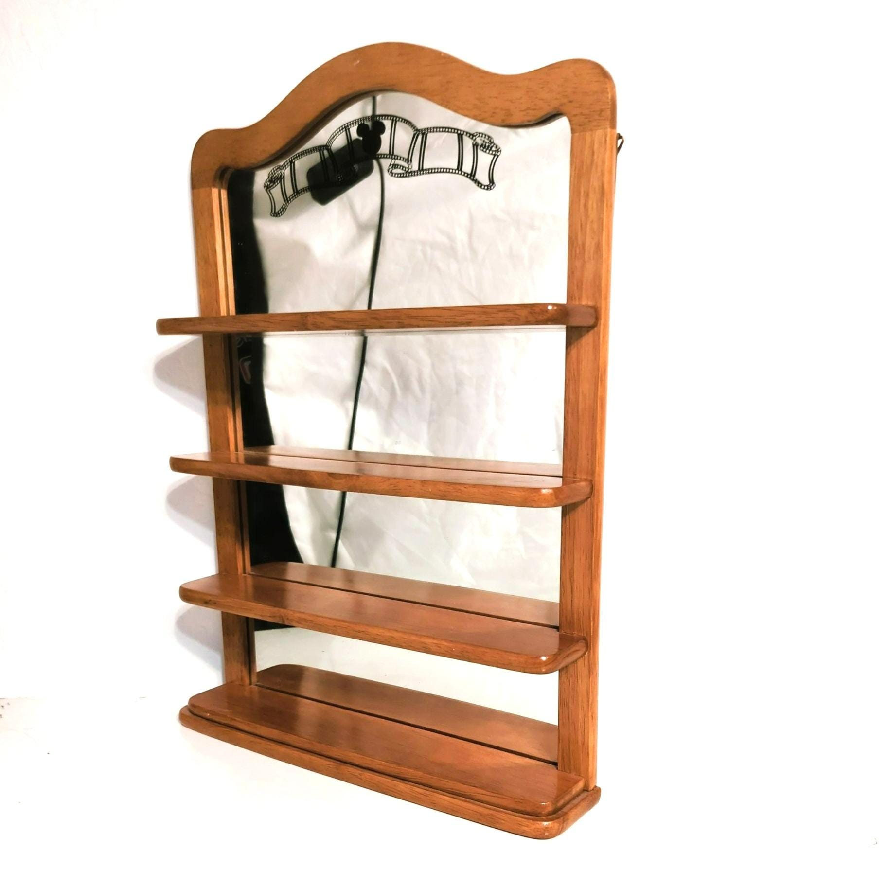 Disney Mickey Mouse Wooden Wall Display Shelf Mirror Filmstrip