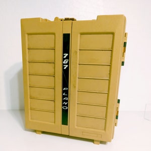 Vintage Plano Tackle Box, Model 767, Made in USA, Green & Tan