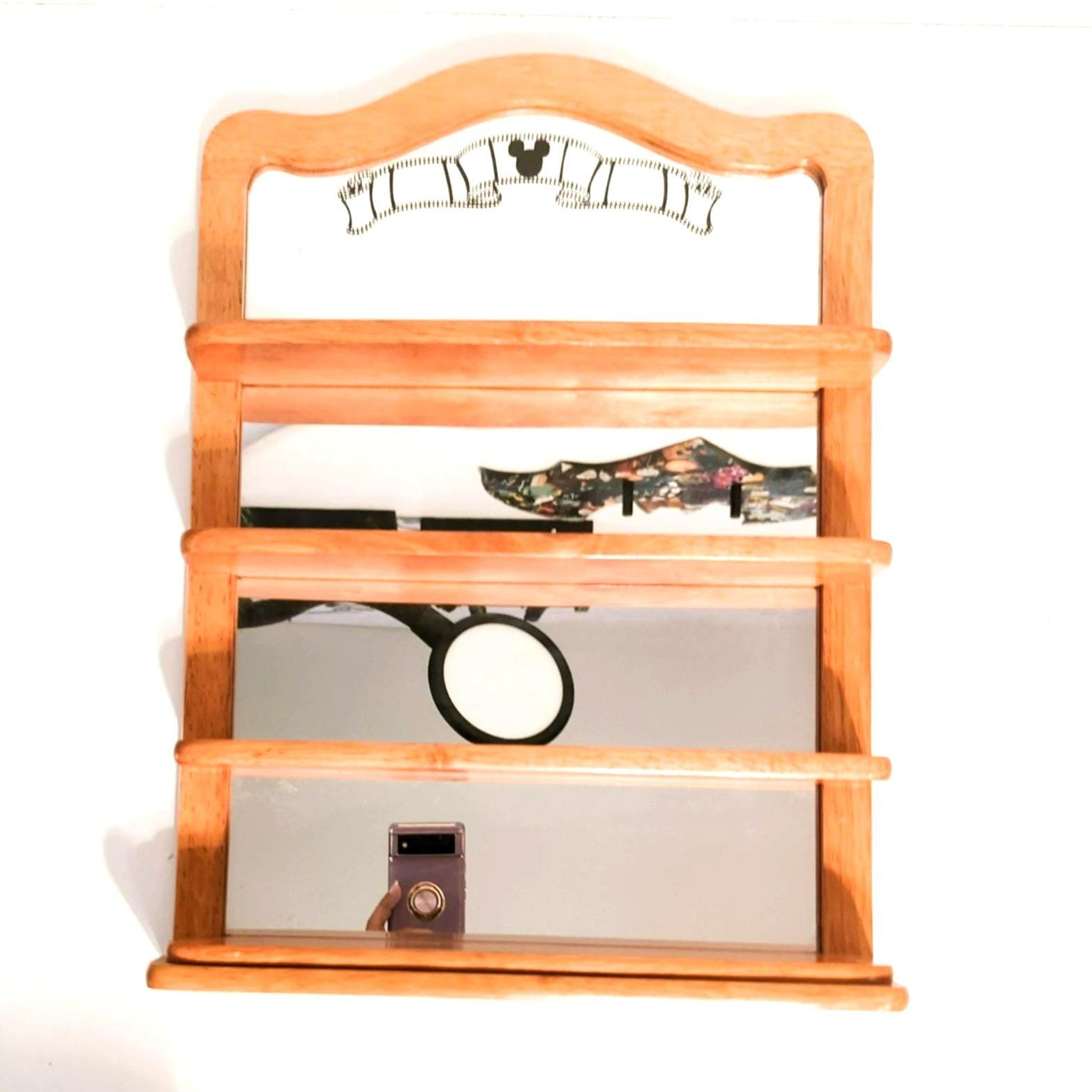 Disney Mickey Mouse Wooden Wall Display Shelf Mirror Filmstrip