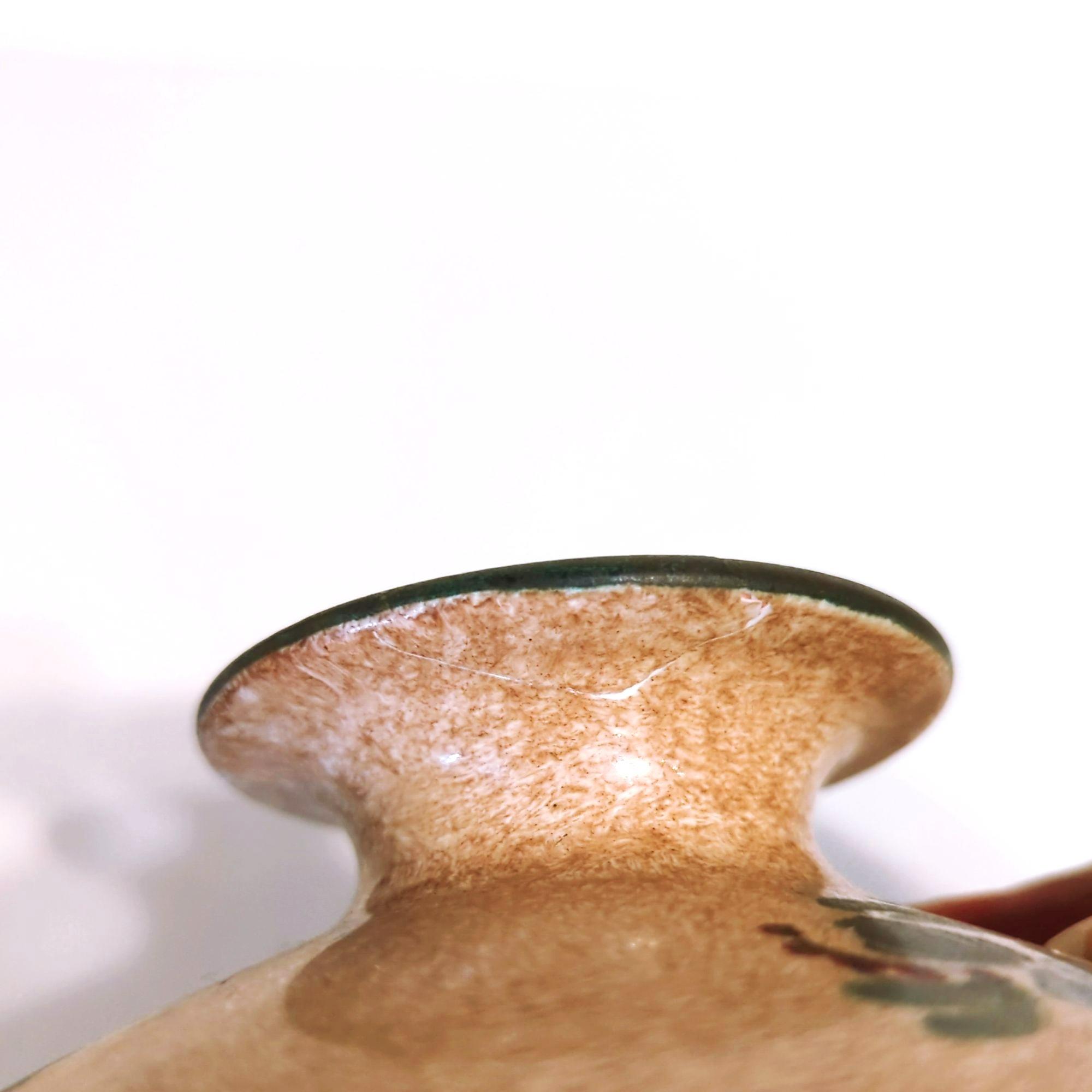 Biagioli Gubbio Vintage Italian Made Hand Painted Floral Pottery
