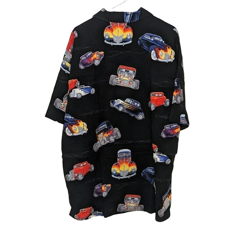 Matt Rider Laguna Beach Vintage Button up Shirt Men's XL Hot Rods Black ...